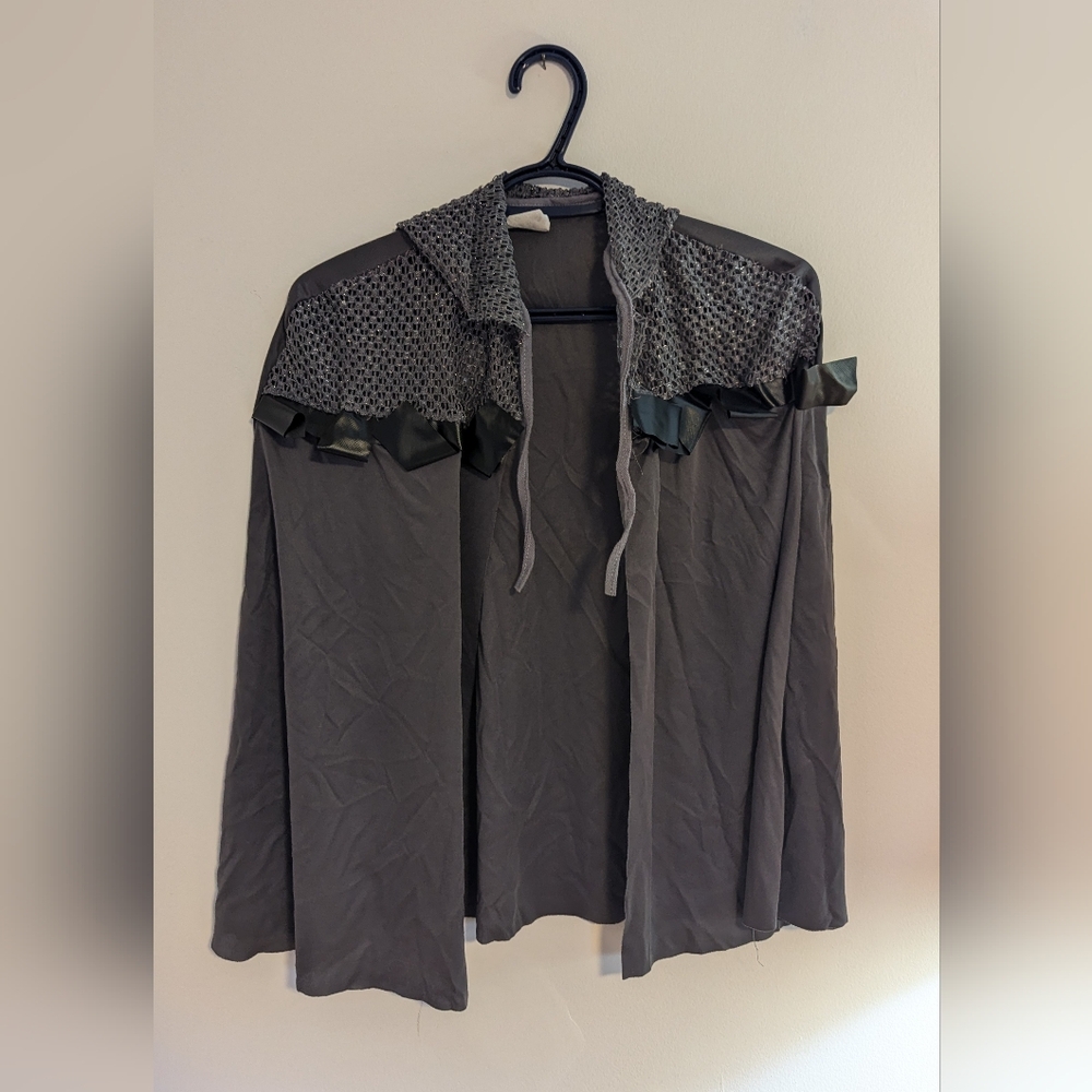 Grey Hooded Cape  Costume